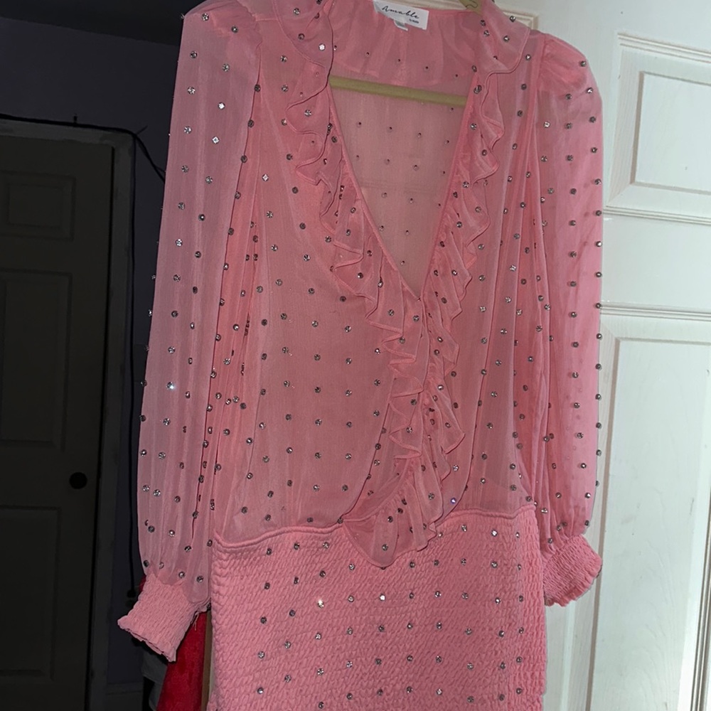 Beautiful party dress with rhinestone